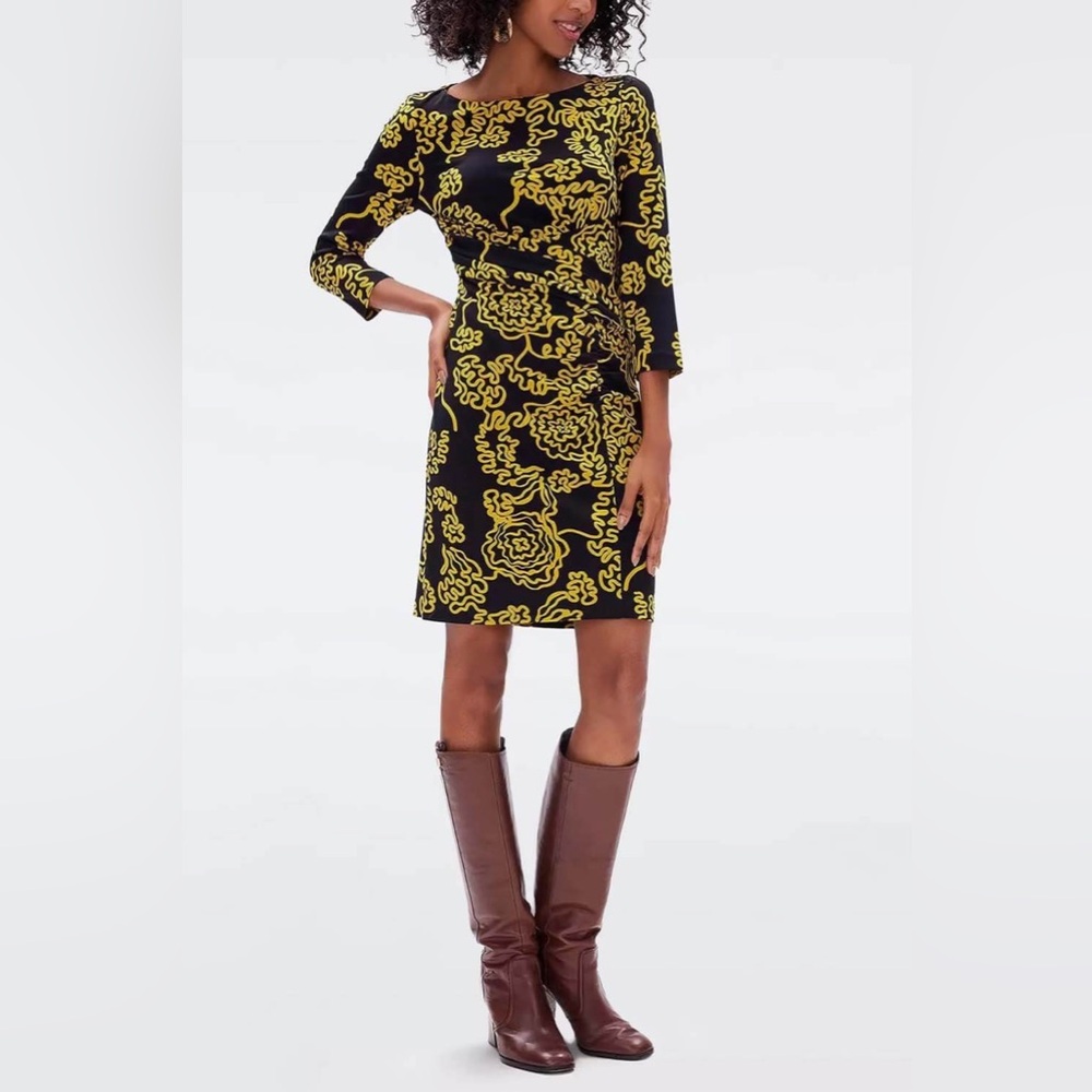 Diane Von Furstenberg Magda Dress In Line Drawing Size Xl